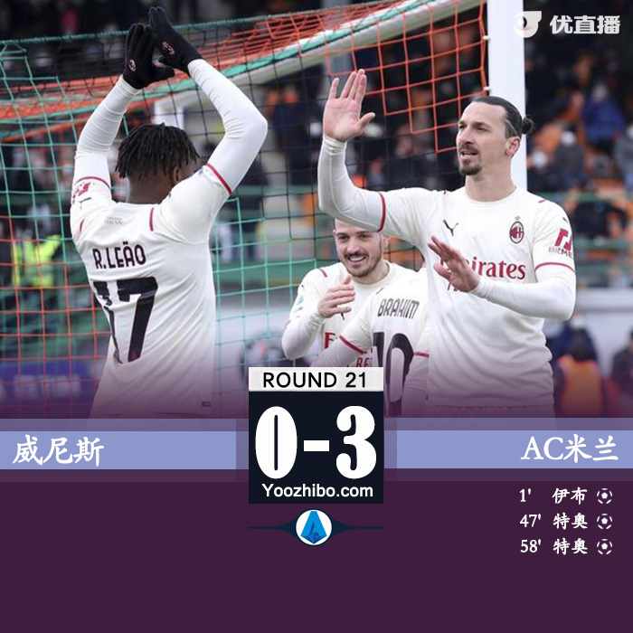 AC米兰3-0击败威尼斯