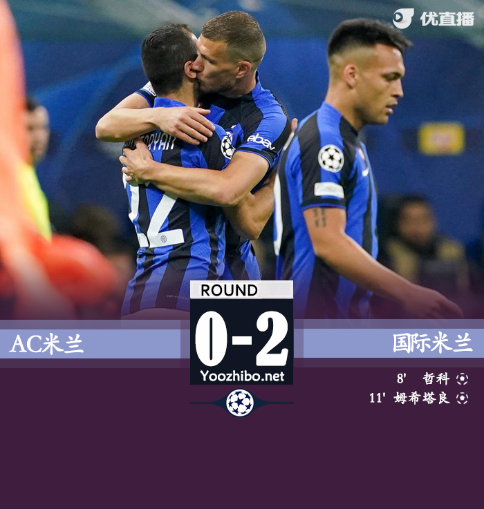 国际米兰客场2-0战胜AC米兰