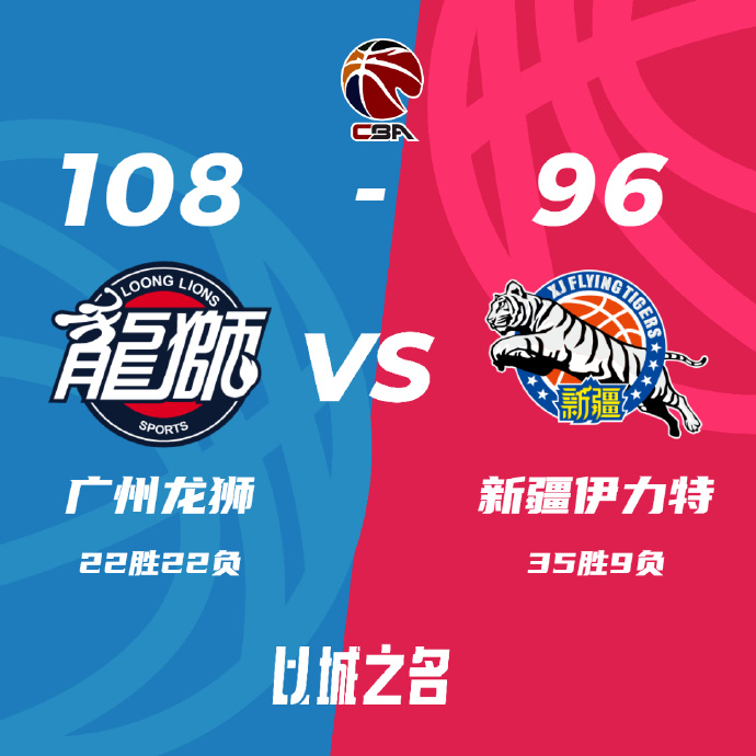 广州108-96轻取新疆 阿不都21+6+8 李炎哲战旧主9+6 祝铭震20+7