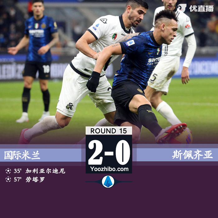 国米2-0斯佩齐亚 劳塔罗传射加利亚尔迪尼建功